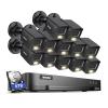 ANNKE 16CH Wired Security Camera System with Mic/Audio, 8MP H.265+ 16 Channel DVR with AI Human/Vehicle Detection, 12x IP67 CCTV 3K Cam with Dual Color Night Vision, Compatible with Alexa, 6TB HDD view 1