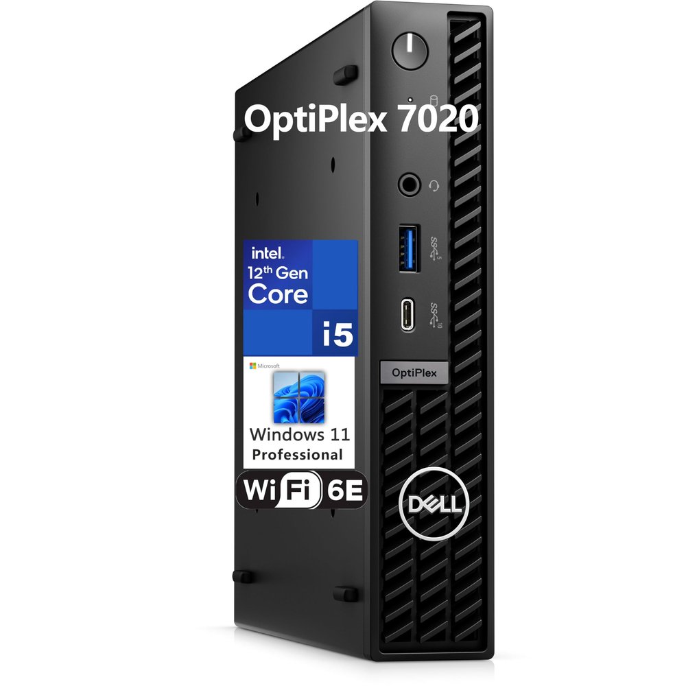 Dell OptiPlex 7020 MFF Business Desktop Computer, 7000 Micro Form Factor Mini, Intel Hexa-Core i5-12500T (Beat i7-11700T), 64GB DDR5 RAM, 2TB PCIe SSD, WiFi 6E, HDMI + 2 DisplayPorts, Windows 11 Pro