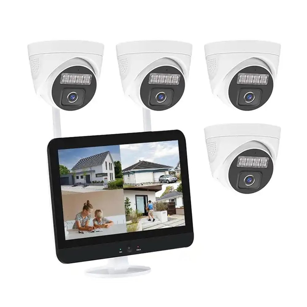5MP Wireless WiFi Home Security Camera System with 12-inch Screen Monitoring, Full HD CCTV Surveillance Camera Kit System with 2 Way Audio, Color Night Vision, Human Detection