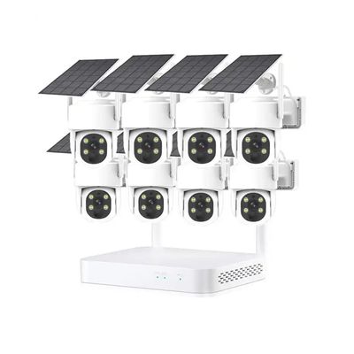 8CH 4MP Solar Power Security Camera System, Outdoor Wireless Full HD CCTV WiFi Solar Surveillance NVR Kit with Two-Way Audio, Color Night Vision, Human Detection