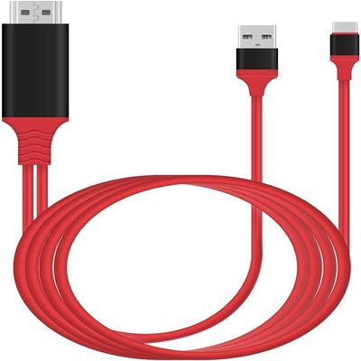 6ft/2m Type C Male to HDMI Adapter Charge Converter Cable Cord Compatible with Samsung Laptop Galaxy S20 S10 S9 S8 Note 20 10 LG G8 G5 Q5 Android Phone to Monitor Projector TV