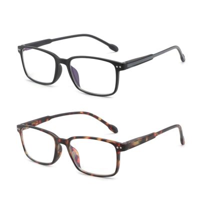 BLUEMOKY Blue Light Reading Glasses Men Women, Computer Glasses 2 Pack, Bluelight Blocking Reader, Rectangle Frame, Anti Eyestrain(2.75x)