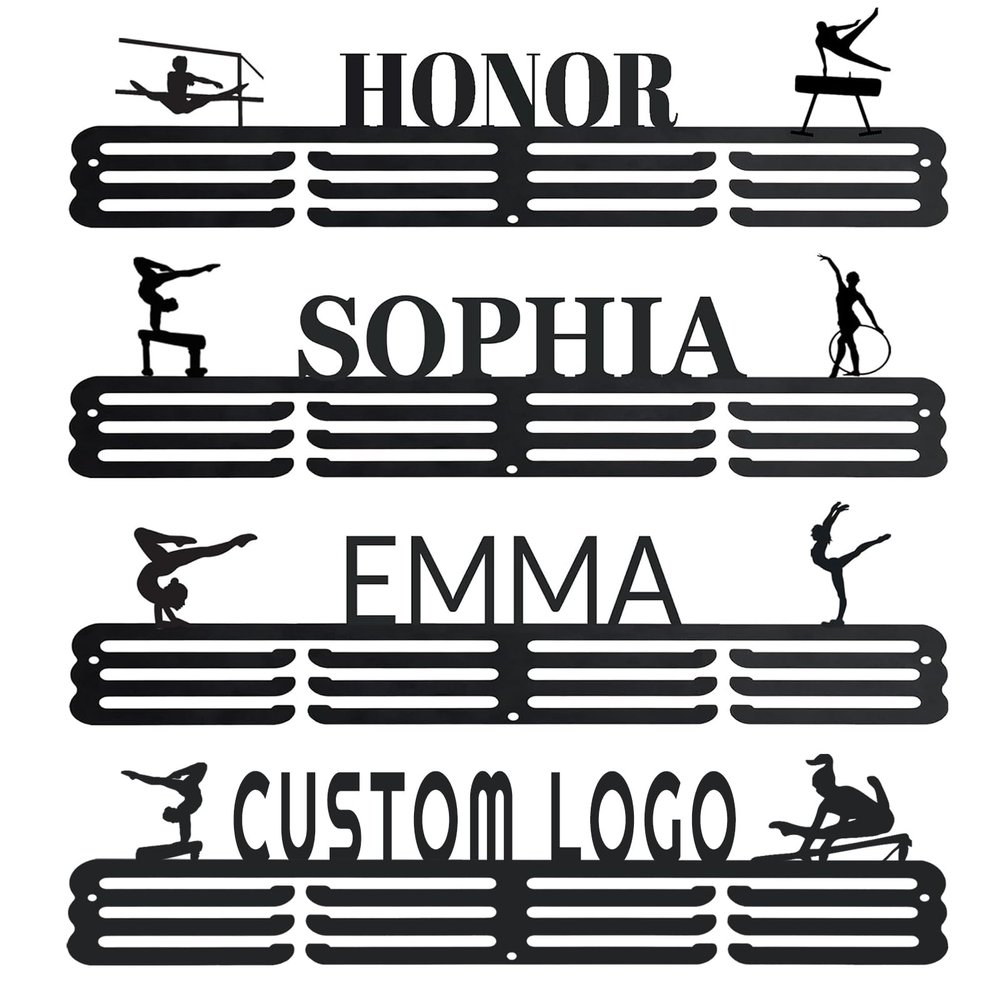 Goutoports Custom Medal Display Hanger - Upgraded 60 Medals Durable Personalized Metal Holder for Wall Mount Display Your Honour with Pride for Athlete,Sport Fan,Teens and Kid, Easy to Use