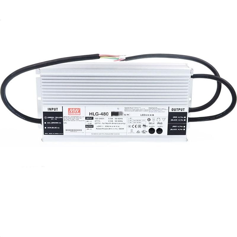 Mean Well HLG 480W 114-229V 2100mA LED Driver HLG-480H-C2100B Switching Power Supply Converter Transformer with IP67, PFC Function, Metal Case, 3 in 1 Dimming
