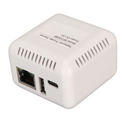 Sxhlseller Network USB 2.0 Printer Server, LAN USB Print Server Adapter, Print Server Support BT Connection for for 7, for 8, for 10 (US Plug)