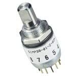 50B45-01-1-03N, Rotary Switch, Screwdriver Slot Shaft, 45, 1 Deck, 1 Pole/Deck, 3 Positions/Pole, Non-shorting
