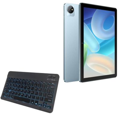 BoxWave Keyboard Compatible with Blackview Tab 8 WiFi - SlimKeys Bluetooth Keyboard - with Backlight, Portable Slim LED 7 Colors - Jet Black