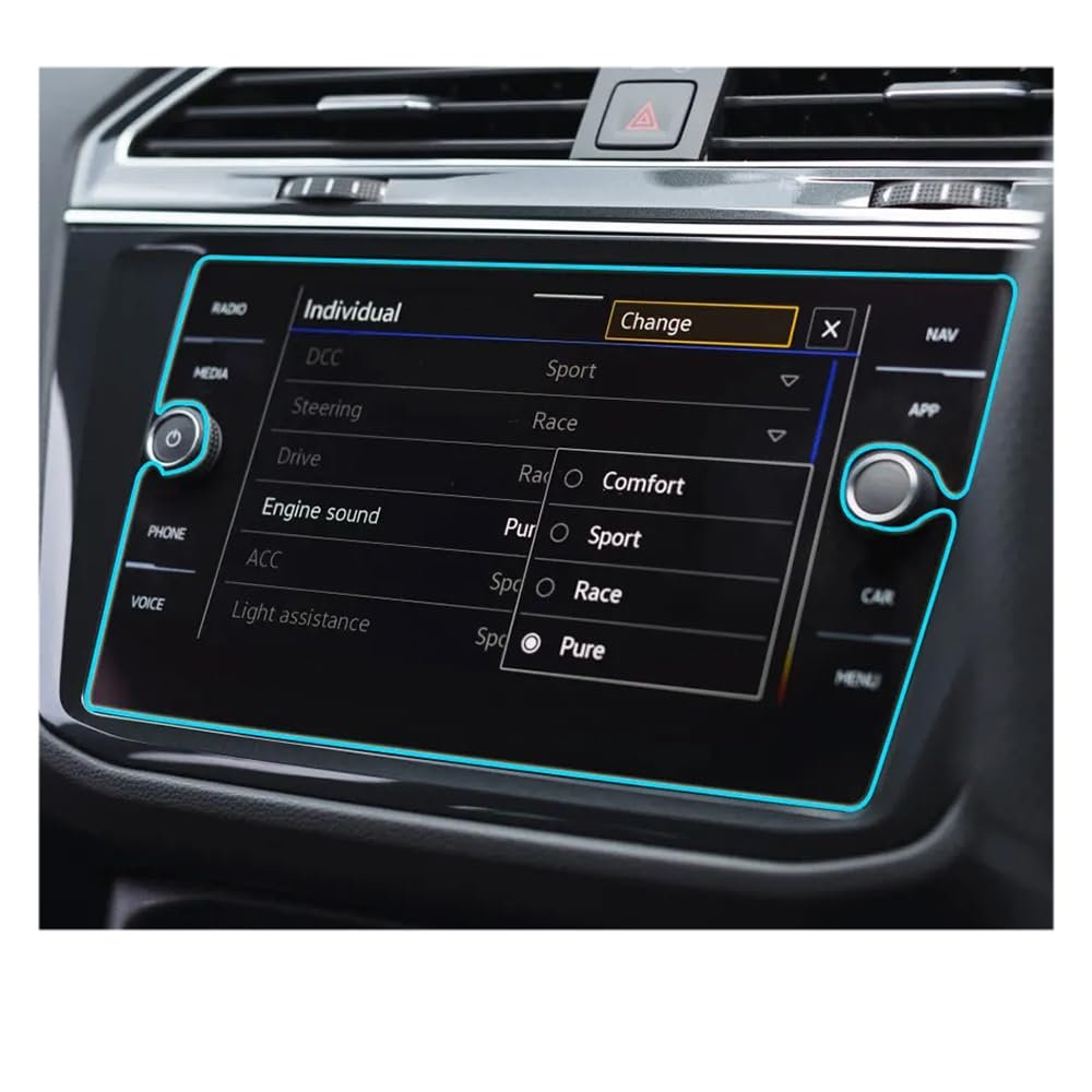 Oulesh Car Navigation Protective Film for VW Tiguan 2021-2022, 8inch 1Pcs GPS Navigation Screen Tempered Glass Protective Film