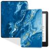 BOZHUORUI Slim Case for 6.8" Kindle Paperwhite (11th Generation - 2021) and Kindle Paperwhite Signature Edition - Lightweight PU Leather Folio Cover with Auto Wake/Sleep (Blue Ocean) view 1