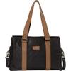 Soft Leather Laptop Tote & Shoulder Bag Black view 1