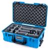 ColorCase Pelican Air 1535 Carry-on Case Electric Blue - Medium Size Waterproof Case with Gray Padded Microfiber Dividers & Lid Foam - Black Handles & TSA Locking Latches view 1