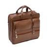 15 in. Leather Dual-Compartment Laptop Briefcase Brown view 1