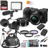 Sony a6700 Mirrorless Camera with 16-50mm Lens 64GB Extreme Speed Memory,Videl Microphone, LED Video Light, Case. Tripod, Filters, Hood, Grip, & Professional Video & Photo Editing Software Kit view 1
