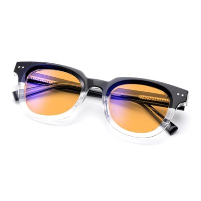 UrbanLens Blue Light Blocking Reading Glasses Amber Blue Blocker Lens - For Better Sleep, Reduce Eye Strain for Women + Men (Black/Clear, 3.0, x)