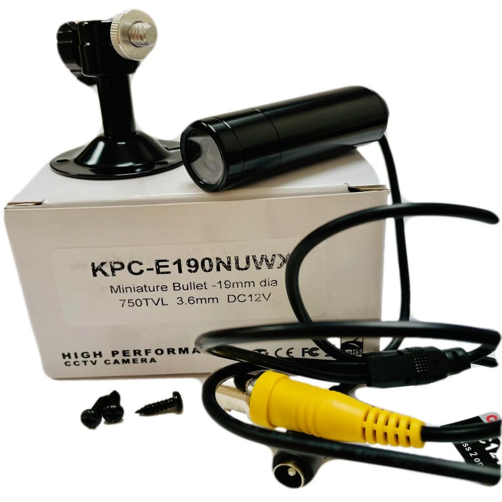 KPC-E190NUWX Miniature Bullet Camera with 750TVL 3.6MM DC12V, Horizontal Resolution, Digital Day & Night, Includes Mounting Bracket