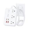 DEPOW Surge Protector Power Strip with Flat Plug, 3 FT Extension Cord with 6 AC Outlets 4 USB Ports,1050J Surge Protection, Wall Mountable Charging Station for Office, Home, White view 1
