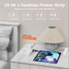 DEPOW Surge Protector Power Strip with Flat Plug, 3 FT Extension Cord with 6 AC Outlets 4 USB Ports,1050J Surge Protection, Wall Mountable Charging Station for Office, Home, White view 2