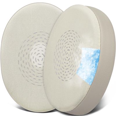SOULWIT Cooling Gel Earpads Replacement for Jabra Evolve2 75 PC Wireless Headset (Do Not fit Evolve 75), Ear Pads Cushions with Ice Silk Fabric, Noise Isolation Foam - Gold