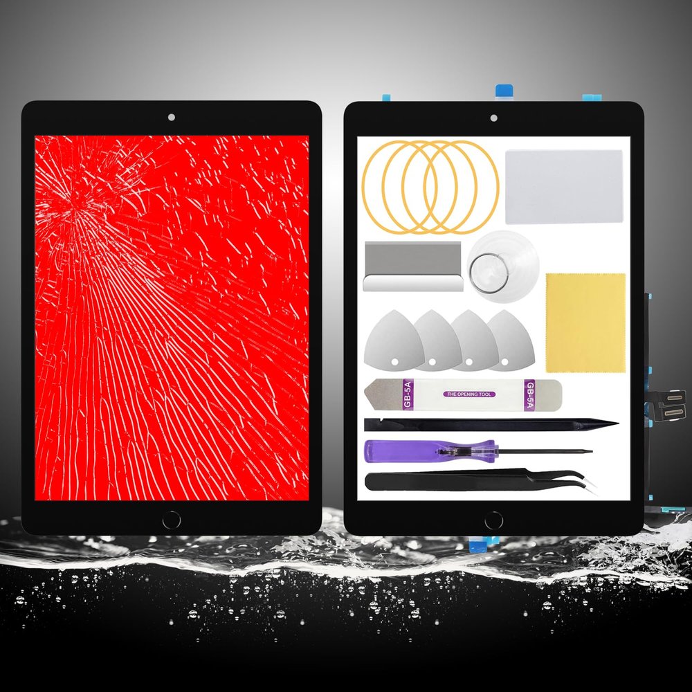 PlxMxr 10.2" Touch Screen Glass Replacement for iPad 7 7th Generation 2019 (A2197 A2198 A2200)/ for iPad 8 8th Generation 2020 (A2270 A2428 A2429 A2430) with Pre-Installed Home Button (Black)
