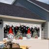 Winter Pine Garage Door Banner Cover Decorations, Large Outdoor Hanging Garage Door Covers Christmas Thanksgiving Halloween Wall Backdrop for Holiday Party, Christmas Gnomes Tree Black Red 6.8x8ft view 4