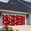 Red Christmas Garage Door Banner Cover Decorations, Large Outdoor Hanging Garage Door Covers Christmas Thanksgiving Halloween Wall Backdrop for Holiday Party, Farmhouse Snowman Snowflake Wood 6x13ft view 4