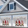 Christmas Gnomes Garage Door Banner Cover Decorations,Large Outdoor Hanging Garage Door Covers Christmas Thanksgiving Halloween Wall Party Backdrop,Silver Pine Tree Leaves Snowflake Grey 6.8x8ft view 3