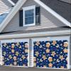 Merry Christmas Garage Door Banner Cover Decorations,Large Outdoor Hanging Garage Door Covers Christmas Thanksgiving Halloween Wall Holiday Party Backdrop,Winter Fantasy Snowflake Holiday Blue 6.8x8ft view 3