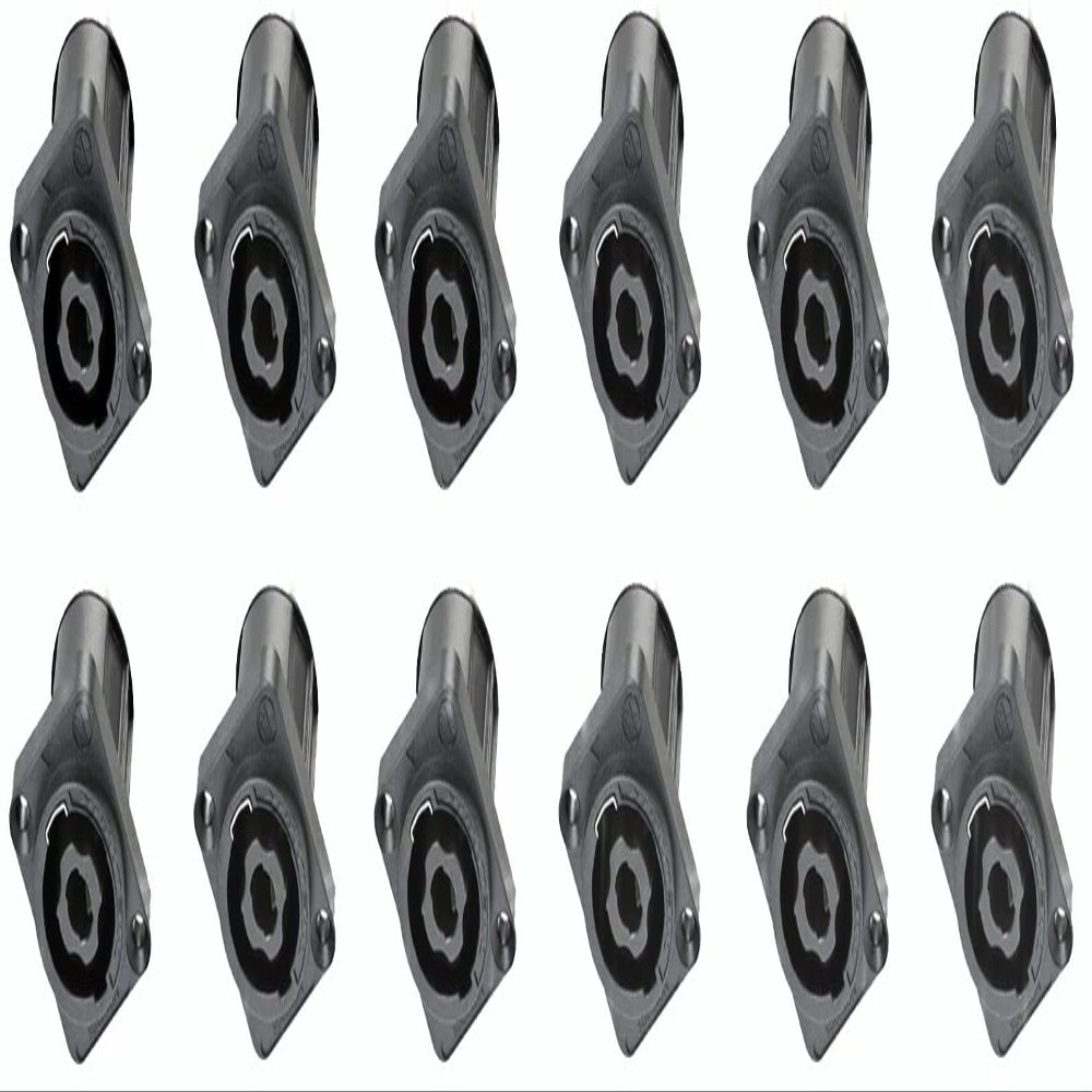 12 Pack NEUTRIK NL4MPXX 4-Pole SPEAKON Panel Mount Twist Lock w/ 3/16" Flat Tabs