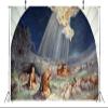 BELECO 5x4ft Fabric Shepherd and Sheep Backdrop Star of Bethlehem Blue Starry Night Nativity Background Christmas Church Religion Nativity Decorations Banner Photo Booth Studio Props view 4