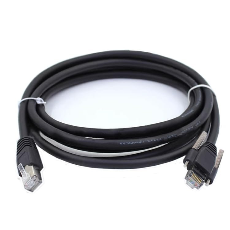 Network Cable for Industrial Cameras Industrial CCD Camera Gigabit Network Cable 8-Core Twisted Pair RJ45 Interface Network Device Universal Locking Fixed Black : 3 Meter