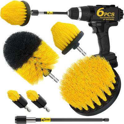 Holikme 6 Pack Drill Brush Attachment Set, Extended All Purpose Cleaning