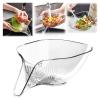Sidmund Multi-functional Drain Basket - 2024 New Fruit Cleaning Bowl with Strainer Container, Kitchen Sink Food Catcher Drainer Rinser Vegetable Washing Filter over the Colander (1PC, Clear) view 1