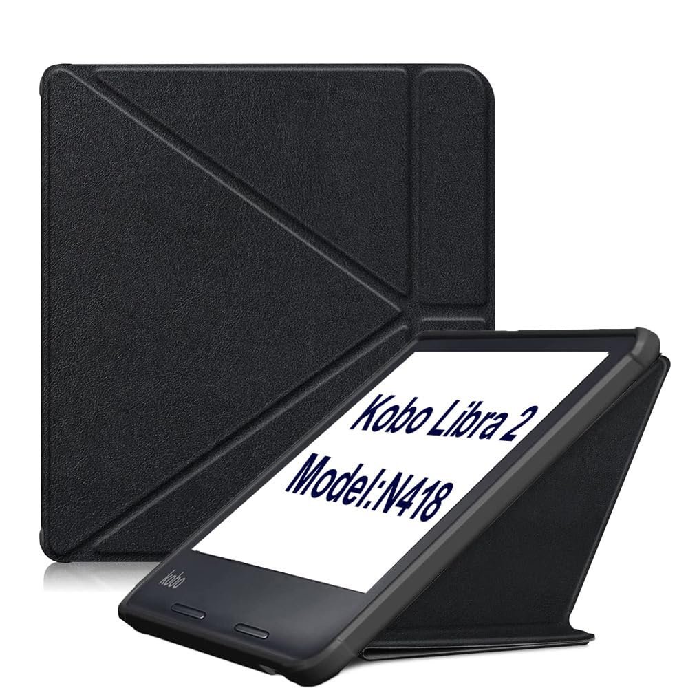 Case Compatible with Kobo Libra 2 N418, Magnetic Smart Case PU Leather Protective Cover(Black)