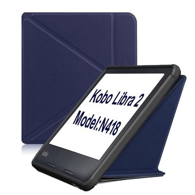 Case Compatible with Kobo Libra 2 N418, Magnetic Smart Case PU Leather Protective Cover(Dark Blue)