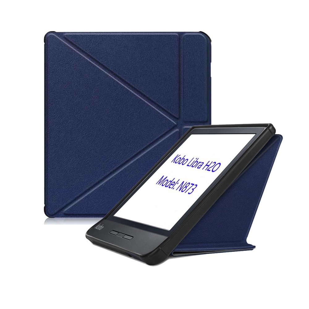 Case Compatible with Kobo Libra H2O N873 eBook, Slim Magnet Auto Sleep Cover PU Leather(Blue)