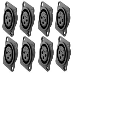 (8 Pack) NEUTRIK NC3FPP 3-PIN XLR Female Panel Mount Non-Latching Nylon Jack