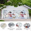 Christmas Snowman Garage Door Banner Cover Decorations, Large Outdoor Hanging Garage Door Covers Christmas Thanksgiving Halloween Wall Backdrop for Holiday Party, Winter Forest Xmas Tree Bird 6x13ft view 2