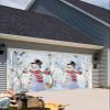 Christmas Snowman Garage Door Banner Cover Decorations, Large Outdoor Hanging Garage Door Covers Christmas Thanksgiving Halloween Wall Backdrop for Holiday Party, Winter Forest Xmas Tree Bird 6x13ft view 4