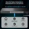 24 Port 2.5G Web Managed Ethernet Network Switch 24 x 2.5 Gigabit | 2 x 10G SFP+ | Work with 10-100-1000Mbps Devices | 160G Bandwidth | Fanless Quiet Metal Internet Switch | Rack Mount view 3