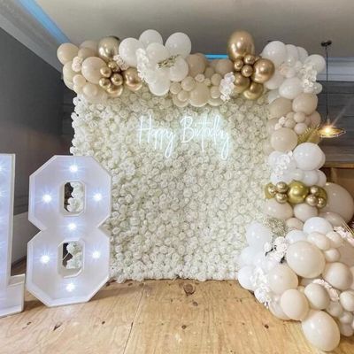 2m*2m/6.5*6.5FTArtificial Flower Background Wall Cloth Background Flower Wall,Floral Arrangement Flower Wall Panel Set, Silk Hydrangea Floral Panel for Photo Background Home Party Wedding Backdrop ( C