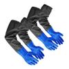 WUYANGXD 2Pair PVC Chemical Resistant Long Rubber Gloves Elbow Length,Heavy Duty Waterproof Gloves For Dishwashing Cleaning Chemical Pool Pond Acid Work, 25 Inches, Large-(Blue) view 1