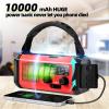 Hand Crank Emergency Radio, 10000mAh NOAA Weather Radio Solar Charging view 4