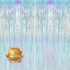 BEISHIDA 2 Pcs Door Streamers Curtain Iridescent Streamers Baby Shower Party Streamers Backdrop Party Decorations Wall Background Photo Booth Props(3.28 ft x 6.56 ft) view 1