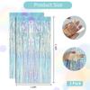 BEISHIDA 2 Pcs Door Streamers Curtain Iridescent Streamers Baby Shower Party Streamers Backdrop Party Decorations Wall Background Photo Booth Props(3.28 ft x 6.56 ft) view 2