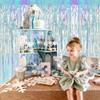 BEISHIDA 2 Pcs Door Streamers Curtain Iridescent Streamers Baby Shower Party Streamers Backdrop Party Decorations Wall Background Photo Booth Props(3.28 ft x 6.56 ft) view 3