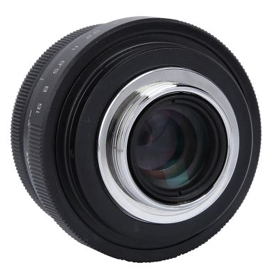 CCTV C Mount Wide Angle Lens, Aluminum Alloy Black 25mm F1.8 Mini CCTV C Mount Home Electronic Wide Angle Lens for DSLR, for Indoor NEX Camera (Black)