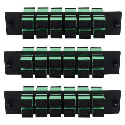 fyboptwu 12-Port SC APC SM Fiber Patch Panel with 12 Simplex Adapters, 3pcs