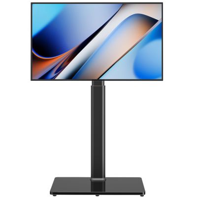 AX WABER Universal TV Floor Stand with Mount for 27 to 65 inch TVs,Swivel Standing TV Stand with 9 Level Height Adjustable,Space Saving Design Tall TV Stand for Living Room/Bedroom/Dorm/Corner Black