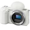 Sony ZV-E10 Mirrorless Camera (White) + 2X 64GB Memory + Case + Tripod & More (20pc Bundle) (Renewed) view 2