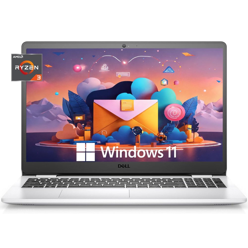 Dell Inspiron 3000 Laptop, 15.6" FHD Display, AMD Ryzen 3 3250U Processor, AMD Radeon Graphics, Fingerprint Reader, Webcam, HDMI, Bluetooth, WiFi, Win11, w Essential Backpack (16GB RAM | 1TB SSD)